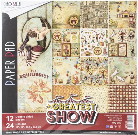 Ciao Bella Double Sided Paper Pack 90lb 12x12 12pkg Greatest Show