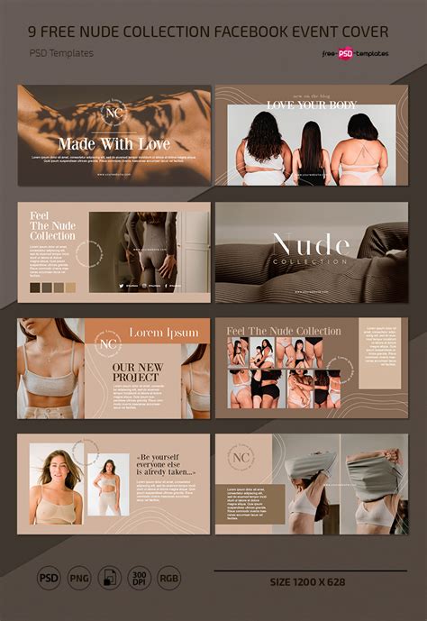 Free Nude Collection Facebook Event Cover Template In PSD Free PSD