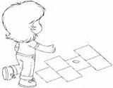 Hopscotch Coloring Coloringcrew Games Children sketch template