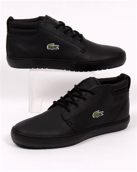 Lacoste Ampthill Terra Boots Black Leather Mens Shoes Footwear