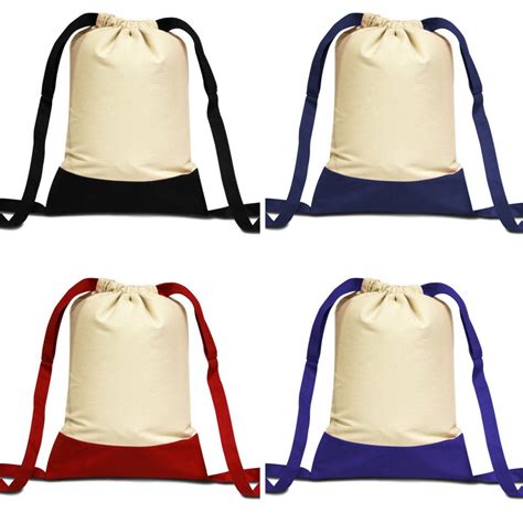 Cotton Canvas Two Color Drawstring Bags Totebagwholesale