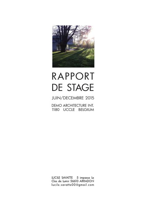 Rapport De Stage Demo Architecture Intérieur By Lucile Issuu
