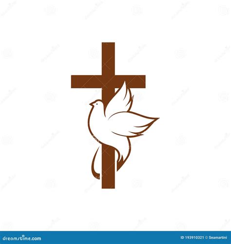 Cruza El Pájaro Santo Aislado De La Religión Crucifijo Ilustración Del
