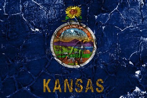 Kansas State Grunge Flag United States Of America Stock Image Image