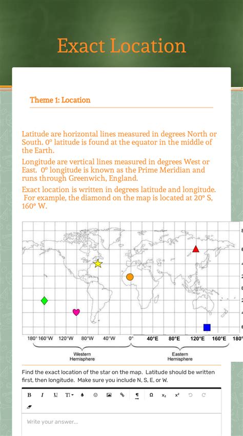 Exact Location Interactive Worksheet By Jerry Will Wizerme
