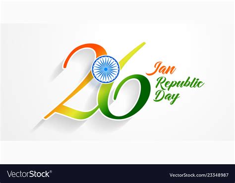 26th January Republic Day Of India Background Vector Image