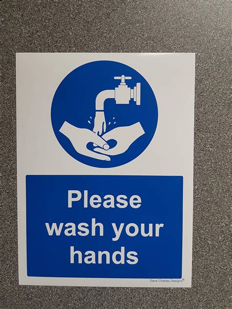 Please Wash Your Hands Sign A5 150mm X 200mm Self Adhesive Vinyl