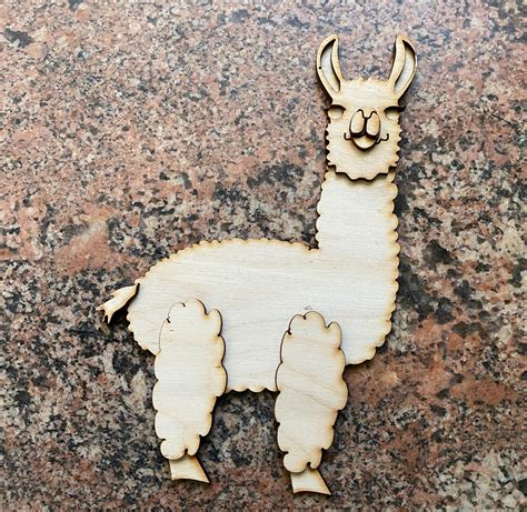 Color Your Own Llama Wood Llama Colors With Markers Or Paint Etsy