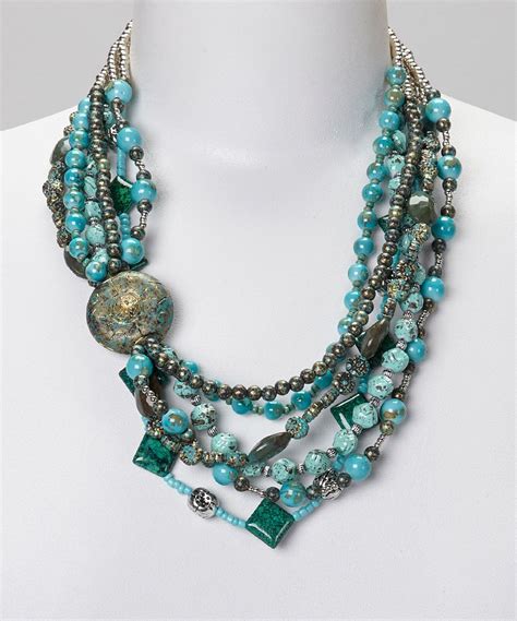turquoise beaded multi strand necklace by treska zulily zulilyfinds stone jewelry wire
