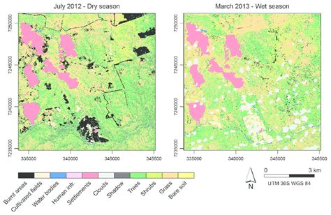 Land Cover Map For The July 2012 And March 2013 Images Made Using