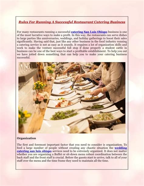 Ppt Rules For Running A Successful Restaurant Catering Business