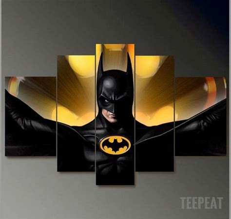 Batman Michael Keaton 5 Piece Canvas Painting Limited Edition Batman