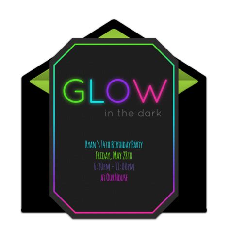 Printable Glow In The Dark Invitations Glow Party Neon Party