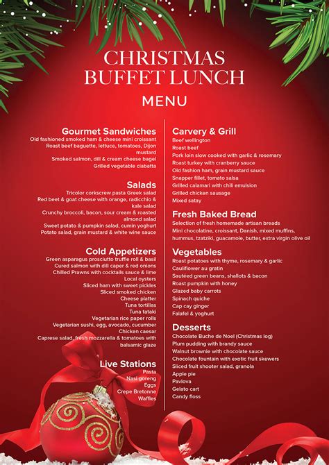 Christmas Day Buffet Lunch Finns Recreation Club