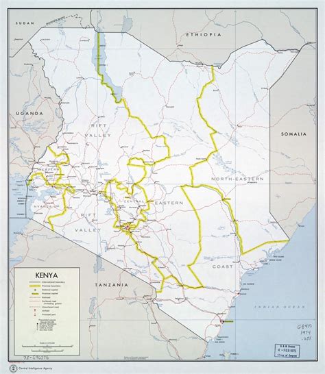 Large Scale Political And Administrative Map Of Kenya With Roads