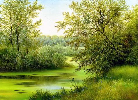 Canvas Art Nature Painting Wallpaper Buy Landscapes Painting Hd Prints