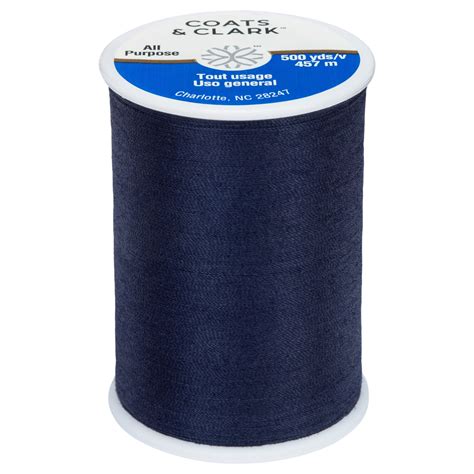 Coats And Clark All Purpose Navy Polyester Thread 500 Yards