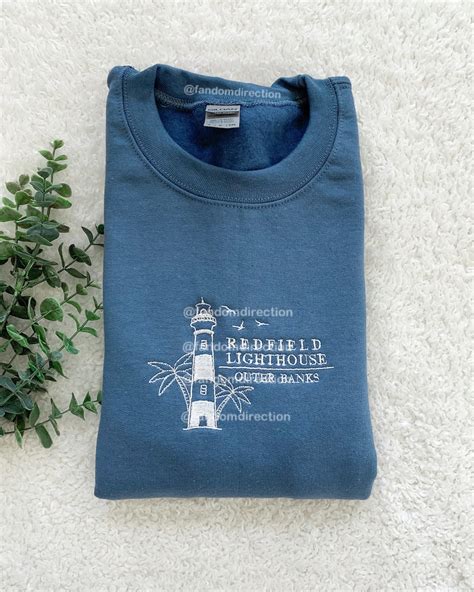 Obx Redfield Lighthouse Embroidered Sweatshirts Etsy