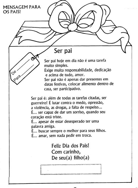 Mensagem Ou Poema Para O Dia Dos Pais EspaÇo Educar