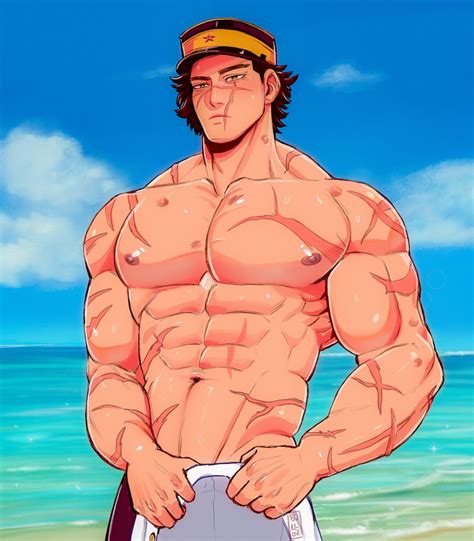 rule 34 bolloxxxz golden kamuy male male only muscles muscular muscular male outdoors outside
