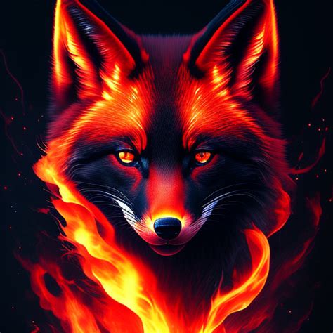 Romanromero Nine Tailed Beast Black Fox Red Eye In A Fire