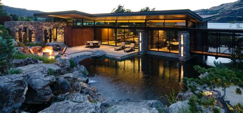 Stone And Cedar Clad Mid Century Modern Pacific Northwest Contemporary