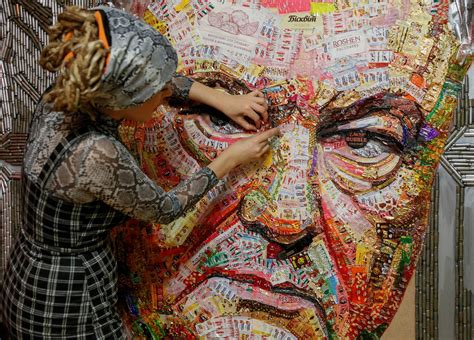 Artists use Ukraine president's candy wrappers for critical portrait ...