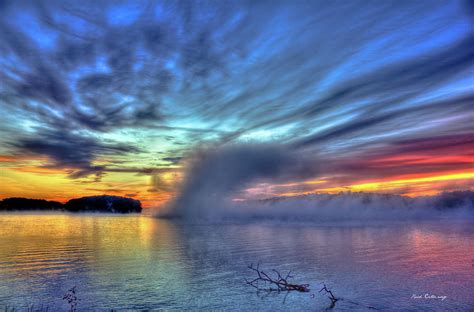 Lake Oconee Ga Rainbow Sunrise Fog Sugar Creek Landscape Art Photograph