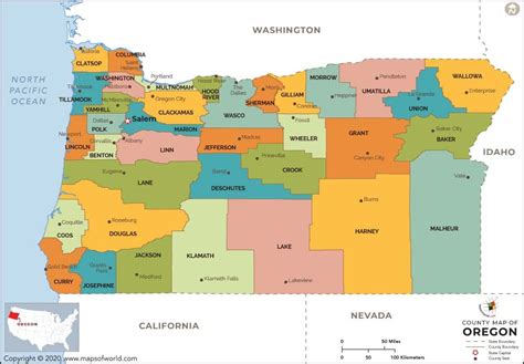 Oregon Usa Map Emeiprofamariagivalda