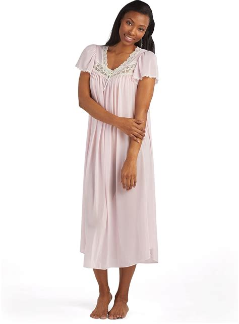 Miss Elaine Silk Essence Nightgown Long Silky And Sheer Tricot Gown