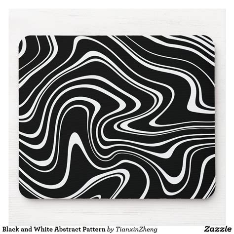 Black And White Abstract Pattern Mouse Pad In 2021 Black