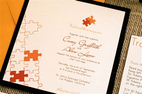 Puzzle Piece Wedding Invitation 15000 Via Etsy Nine7ohdesigns