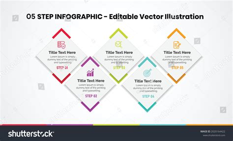 5 Steps Infographics Design Template Graph Stock Vector Royalty Free