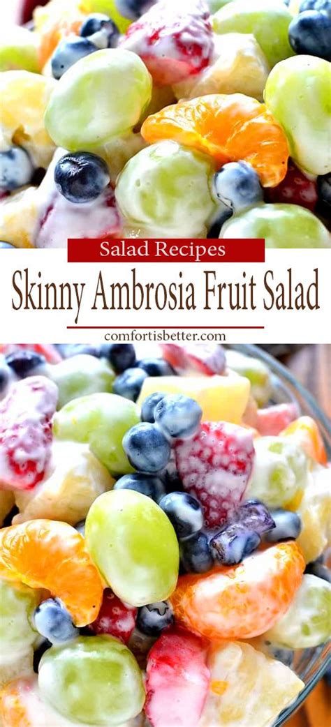 Mix together well and refrigerate for 30 to 45 minutes. HEALTHY SKINNY AMBROSIA FRUIT SALAD | Ambrosia fruit salad ...