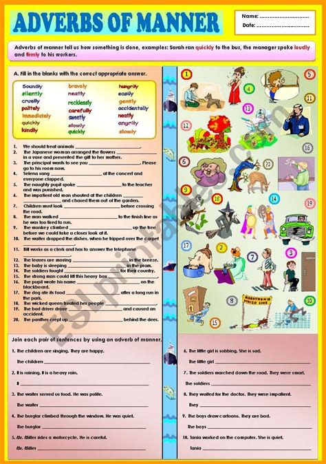 All with comprehensive teacher notes included. The worksheets explains the use of adverbs of manner. It includes several exercises related to ...