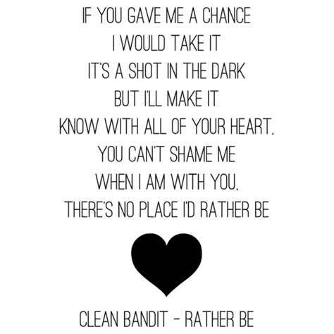 Clean Bandit Rather Be Tekst - Rather Be Wall Sticker Clean Bandit Wall Art