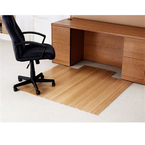 Available with all straight sides or with a lip. The Bamboo Office Chair Mat - Hammacher Schlemmer