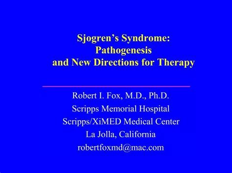 Ppt Sjogren S Syndrome Pathogenesis And New Directions For Therapy