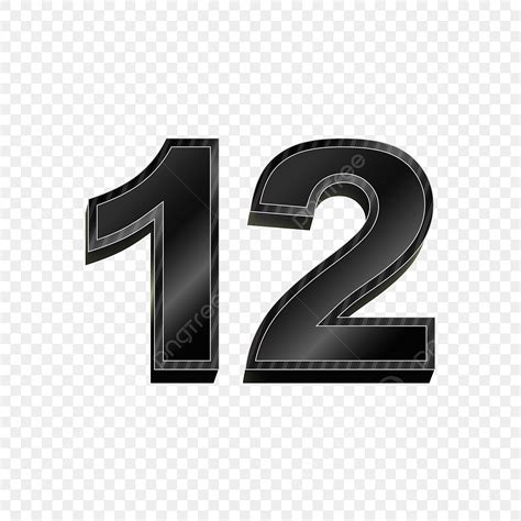 Number 12 Vector Png Images Black Gradient 3d Number 12 12 Number