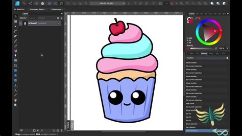 How to draw a cute cupcake : Autodesk SketchBook & Affinity Designer