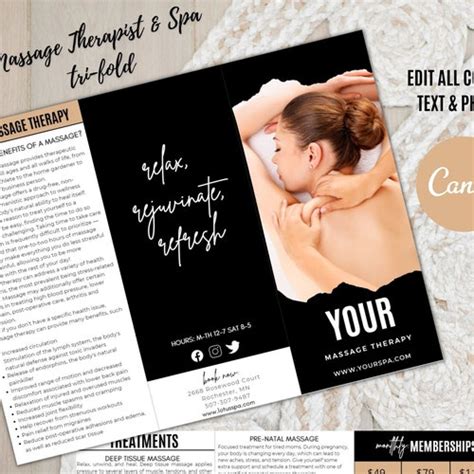 Massage Therapist Business Planner Printable Spa Business Etsy