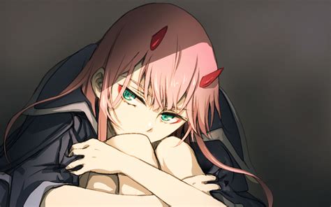 Wallpaper Darling In The Franxx Anime Zero Two