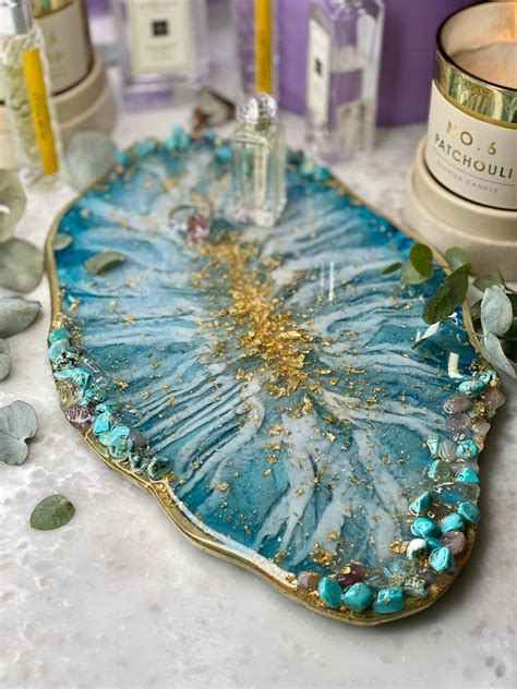 Agate Vanity Tray Resin Jewelry Tray For Perfume Resin Etsy Resin