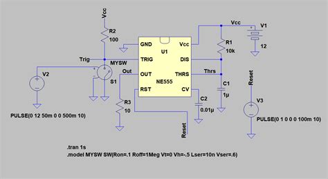 One Shot 555 Timer Schematic Electronics Components 555 Timer Chip In