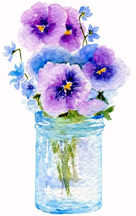 Spring Bouquet Set Two Watercolor Illustration Of Flower Bouquets By