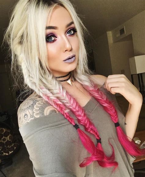 Blonde Hair With Pink Dip Dye Over 60 Hairstyles Girl Hairstyles Layered Hairstyles Grey Hair