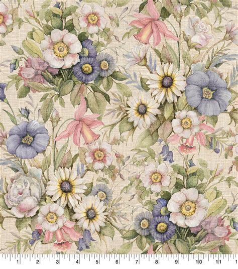 Premium Prints Cotton Fabric Susan Winget Vintage Beige Floral Joann