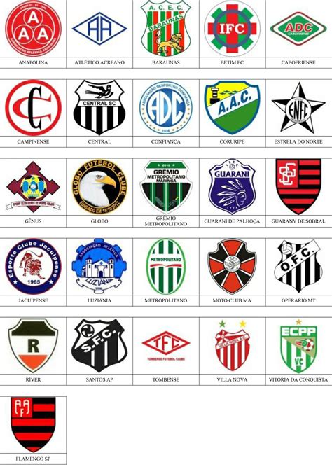 Brasil Pins De Escudosinsiginas De Equipos De Fútbol Futebol