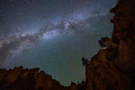 Canyon Rocks Stars Night Sky Hd Wallpaper Peakpx