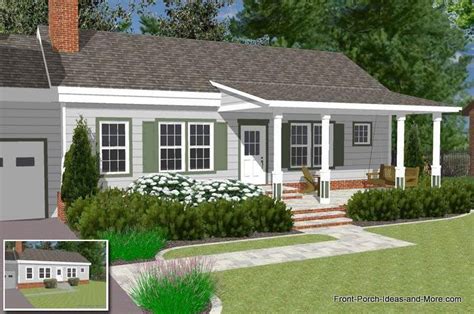 Great Front Porch Designs Illustrator On A Basic Ranch